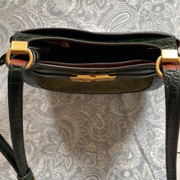 Tory Burch Forrest Green Lee Radziwill Saddlebag - Picture 4 of 6